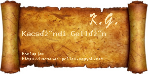Kacsándi Gellén névjegykártya
